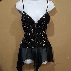 Floral mesh chiffon lingerie size xl